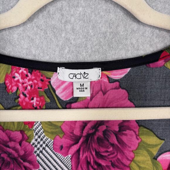 VTG 90s Cache Tank Top Medium Floral Chain Neck Maximalist Abstract Mob Y2K - Picture 5 of 12